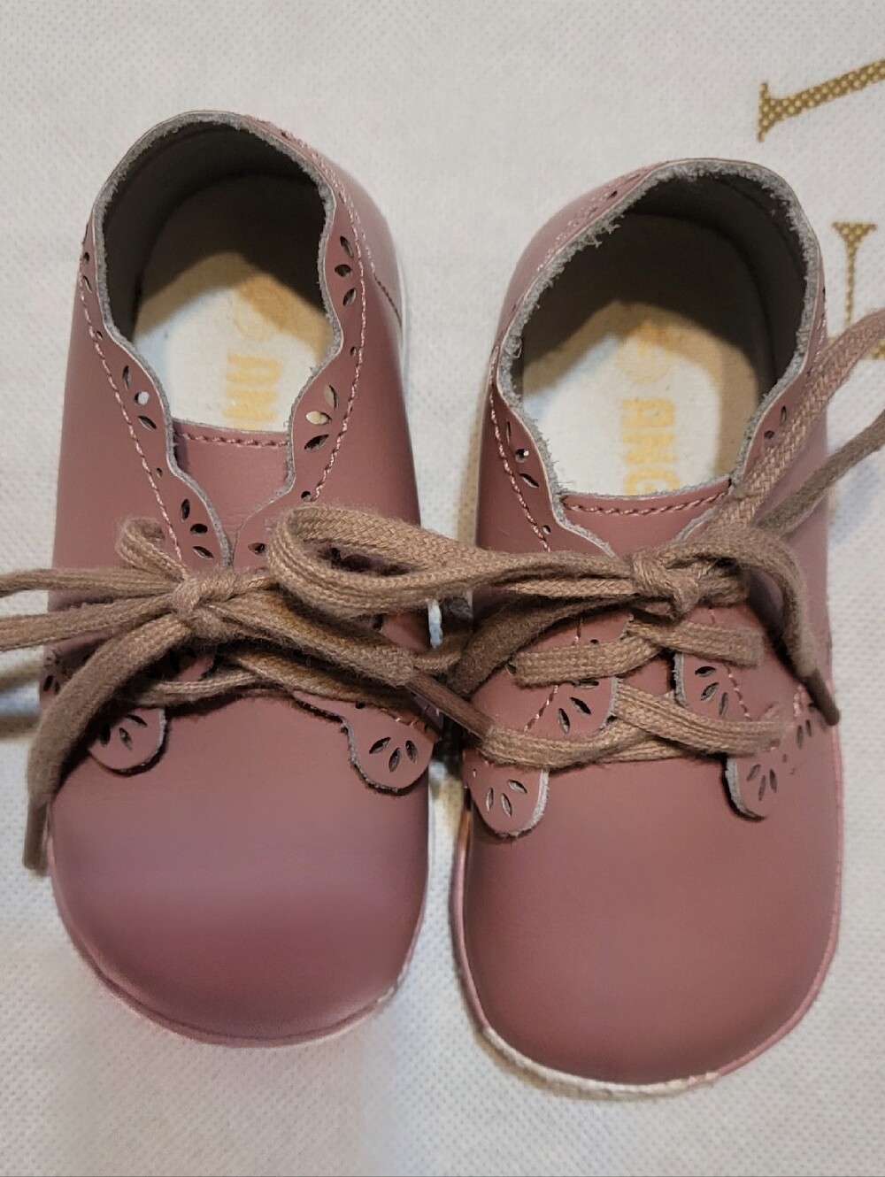 L'Amour Angel Bella Scallop bootie sz 5 vintage rose